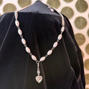 Sabika Silver Necklace with Heart Pendant